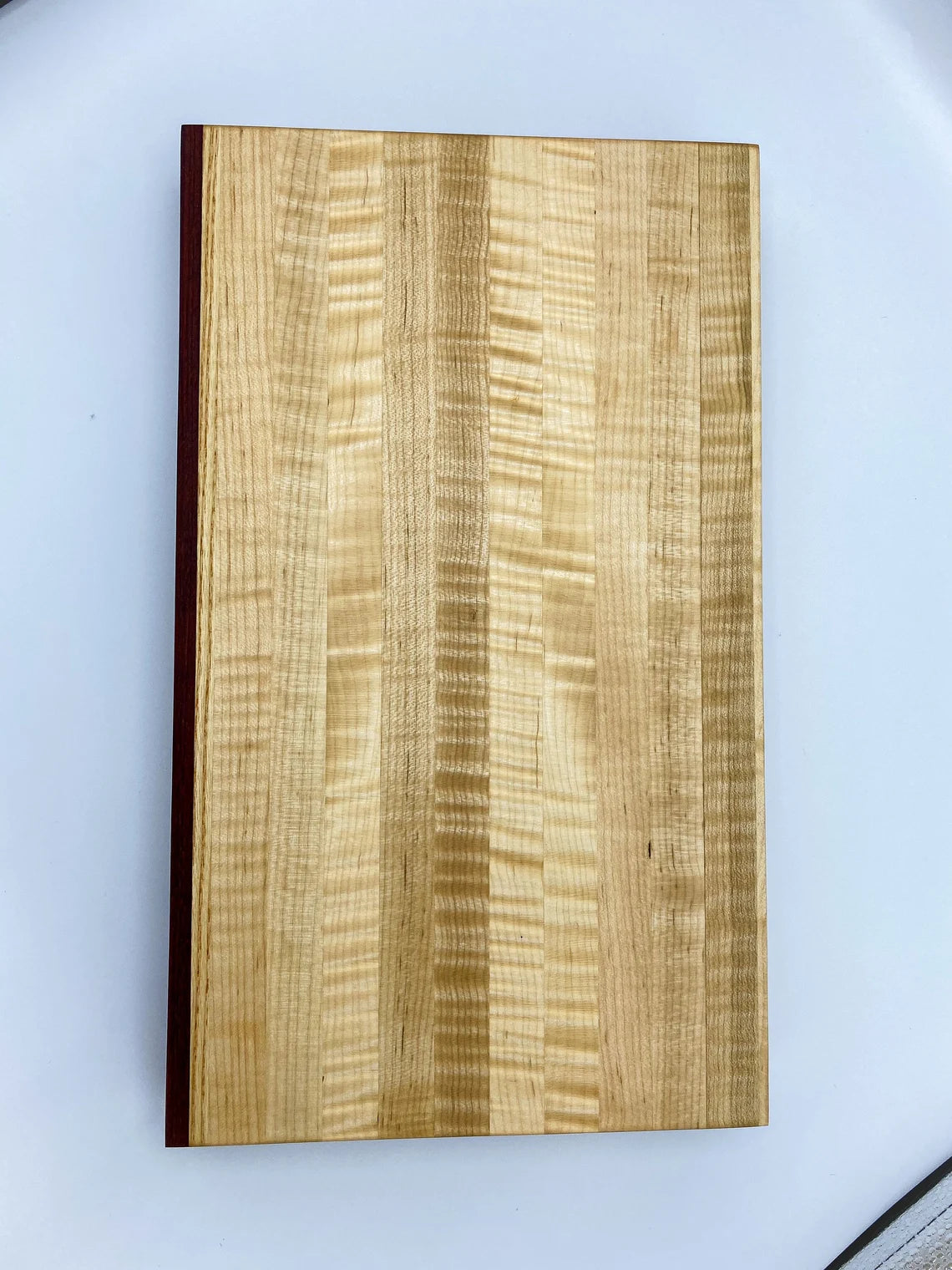 Curly Maple Wood Edge Grain Butcher Block Cutting Board