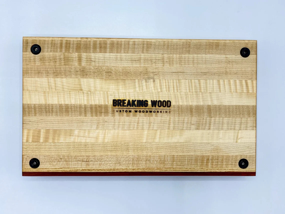 Curly Maple Wood Edge Grain Butcher Block Cutting Board