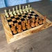 Luxury Olive Wood and Midnight Black Epoxy Chess Board