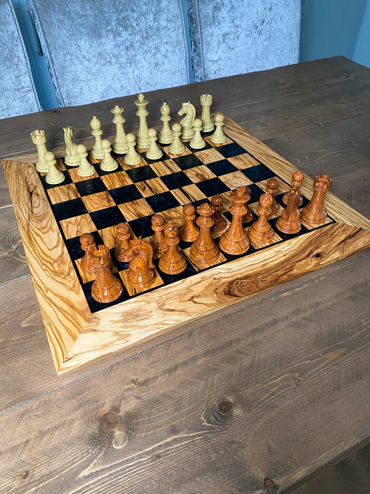 Plastic Wood Look Chess Pieces