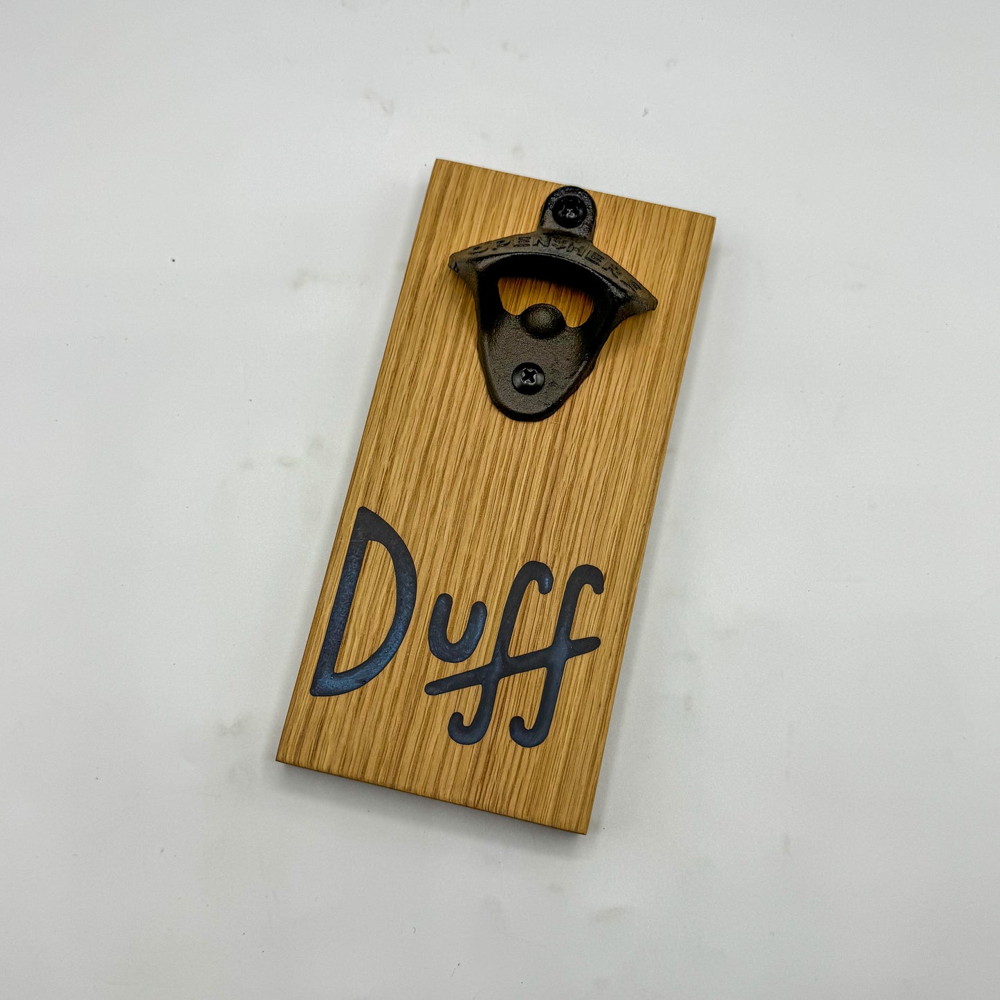 Wood Wall Bottle Opener with Magnetic Bottle Cap Catch