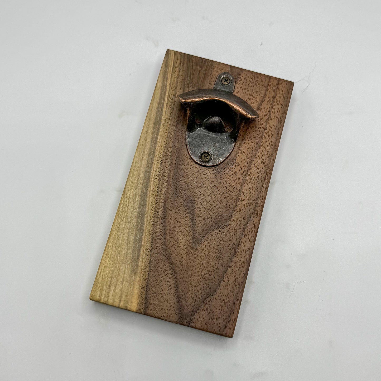 Wood Wall Bottle Opener with Magnetic Bottle Cap Catch