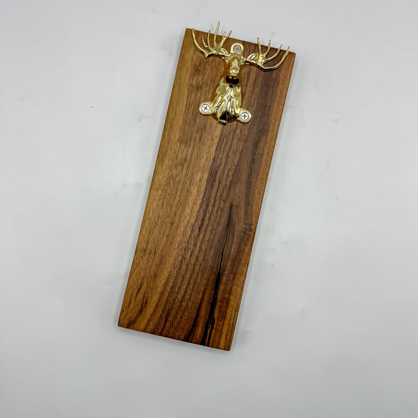 Wood Wall Bottle Opener with Magnetic Bottle Cap Catch