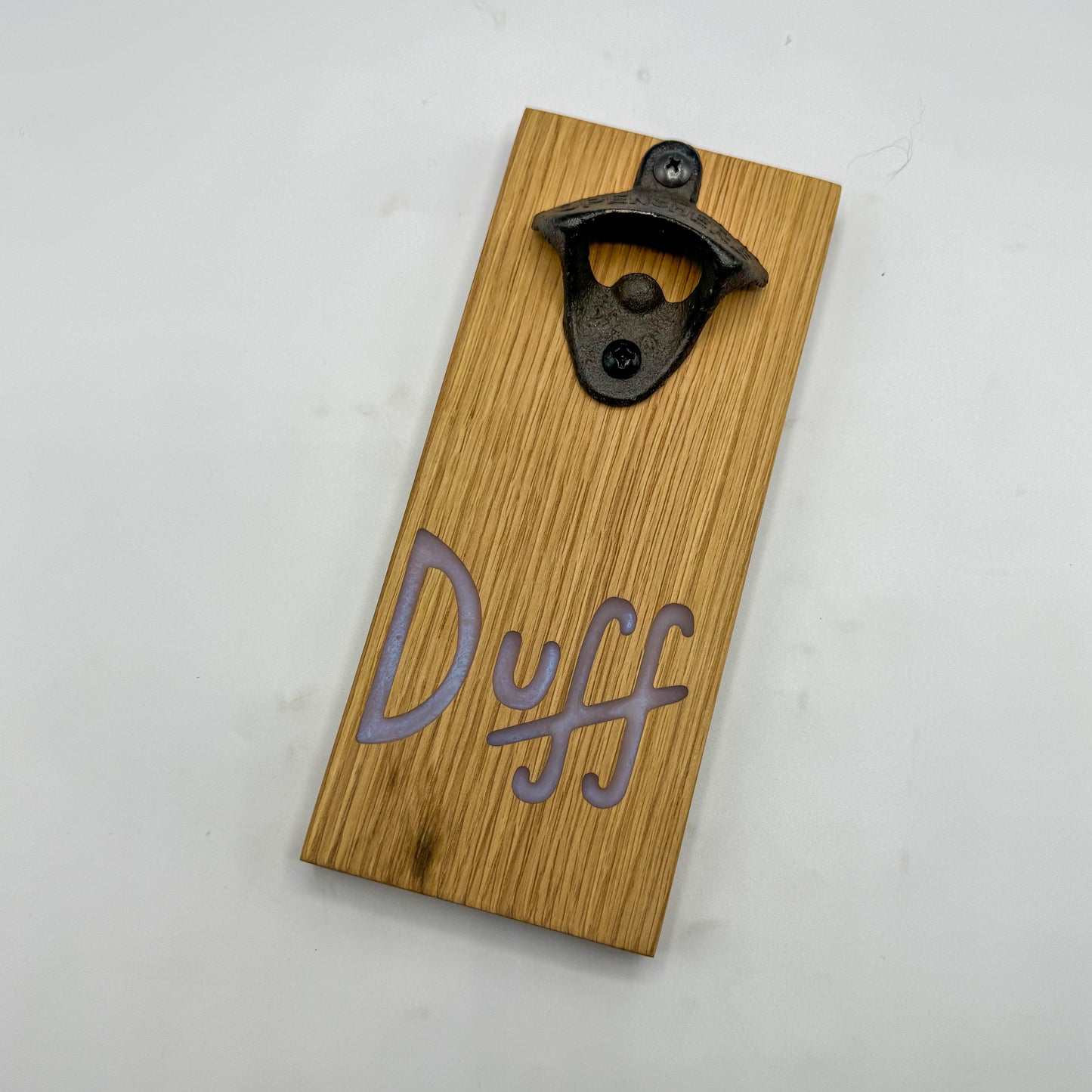 Wood Wall Bottle Opener with Magnetic Bottle Cap Catch