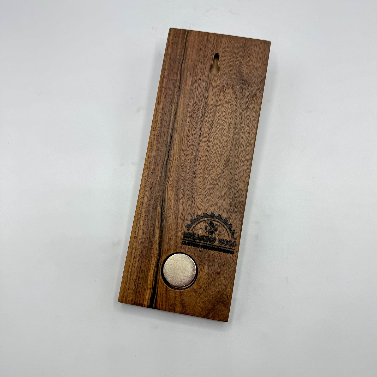 Wood Wall Bottle Opener with Magnetic Bottle Cap Catch