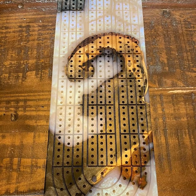 Gold and white custom cribbage board