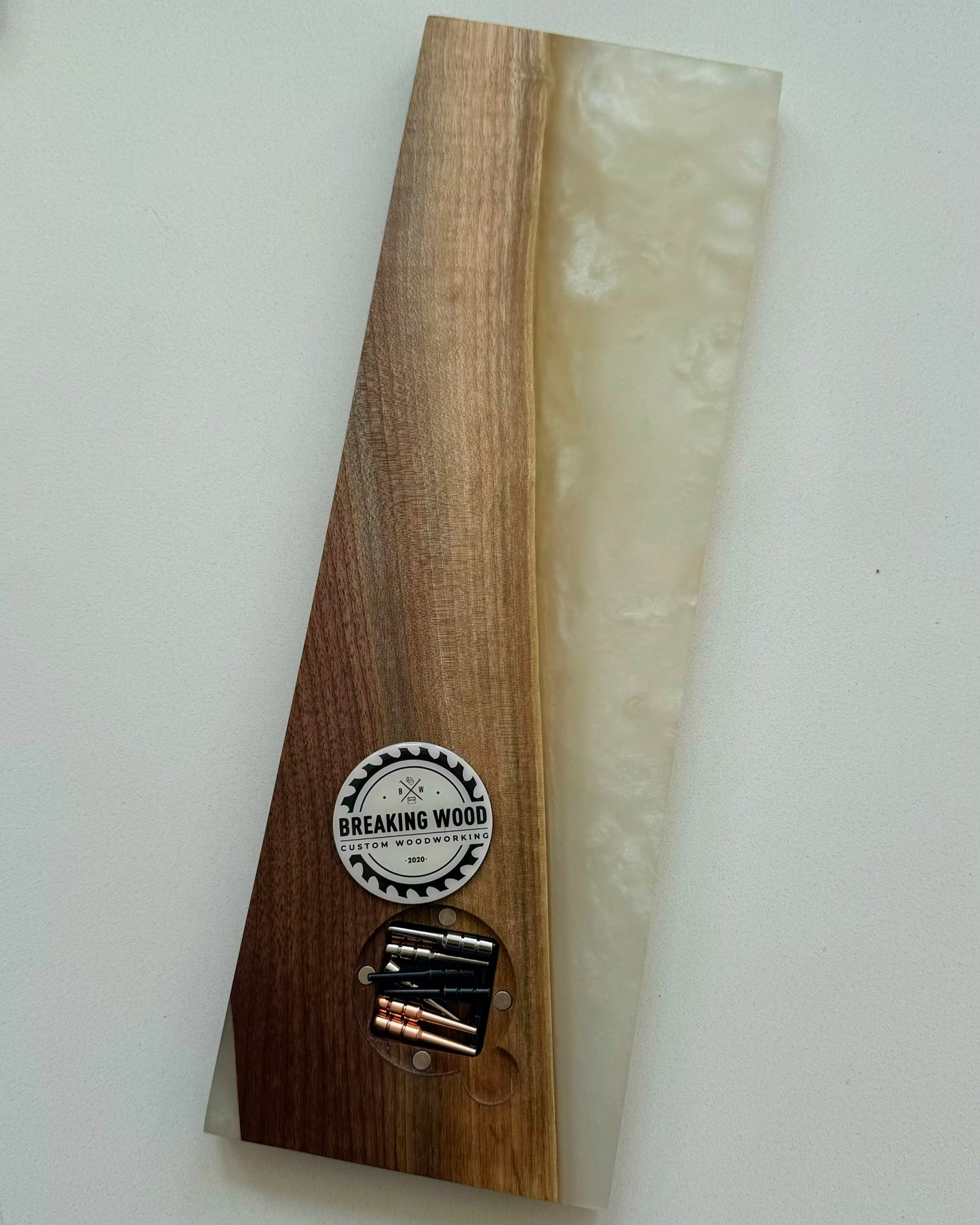 White and Green Epoxy Crib Board