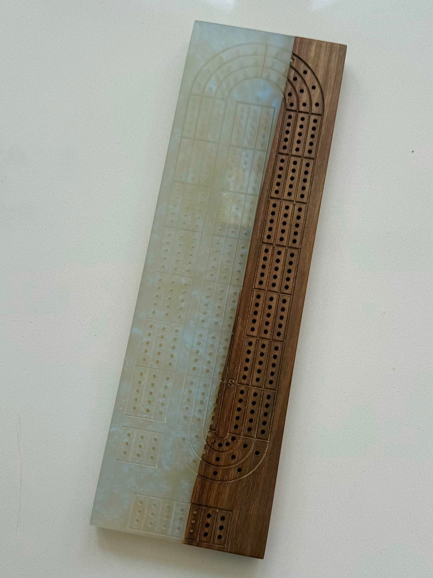 White and Blue Epoxy Crib Board