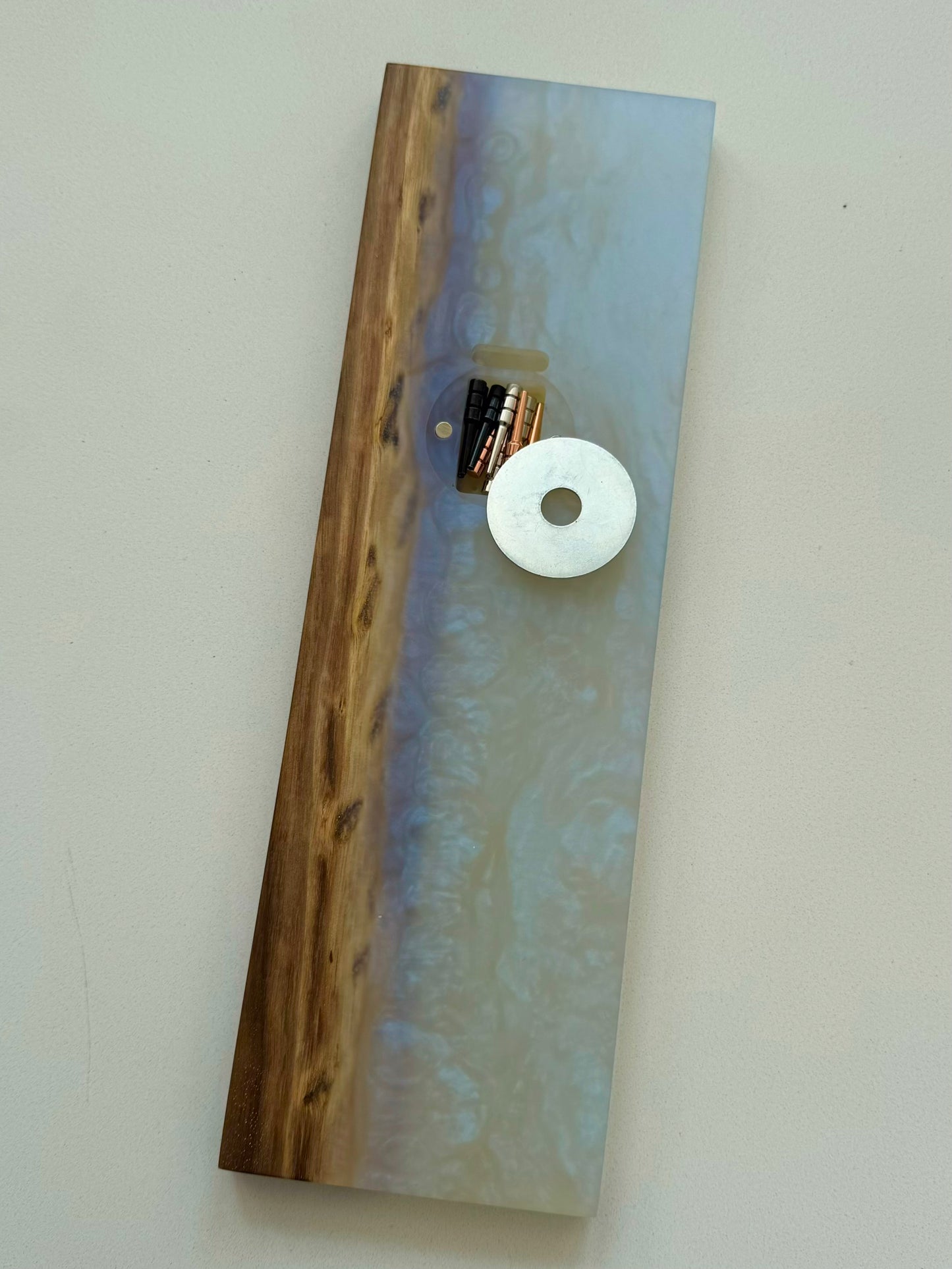 White and Blue Epoxy Crib Board