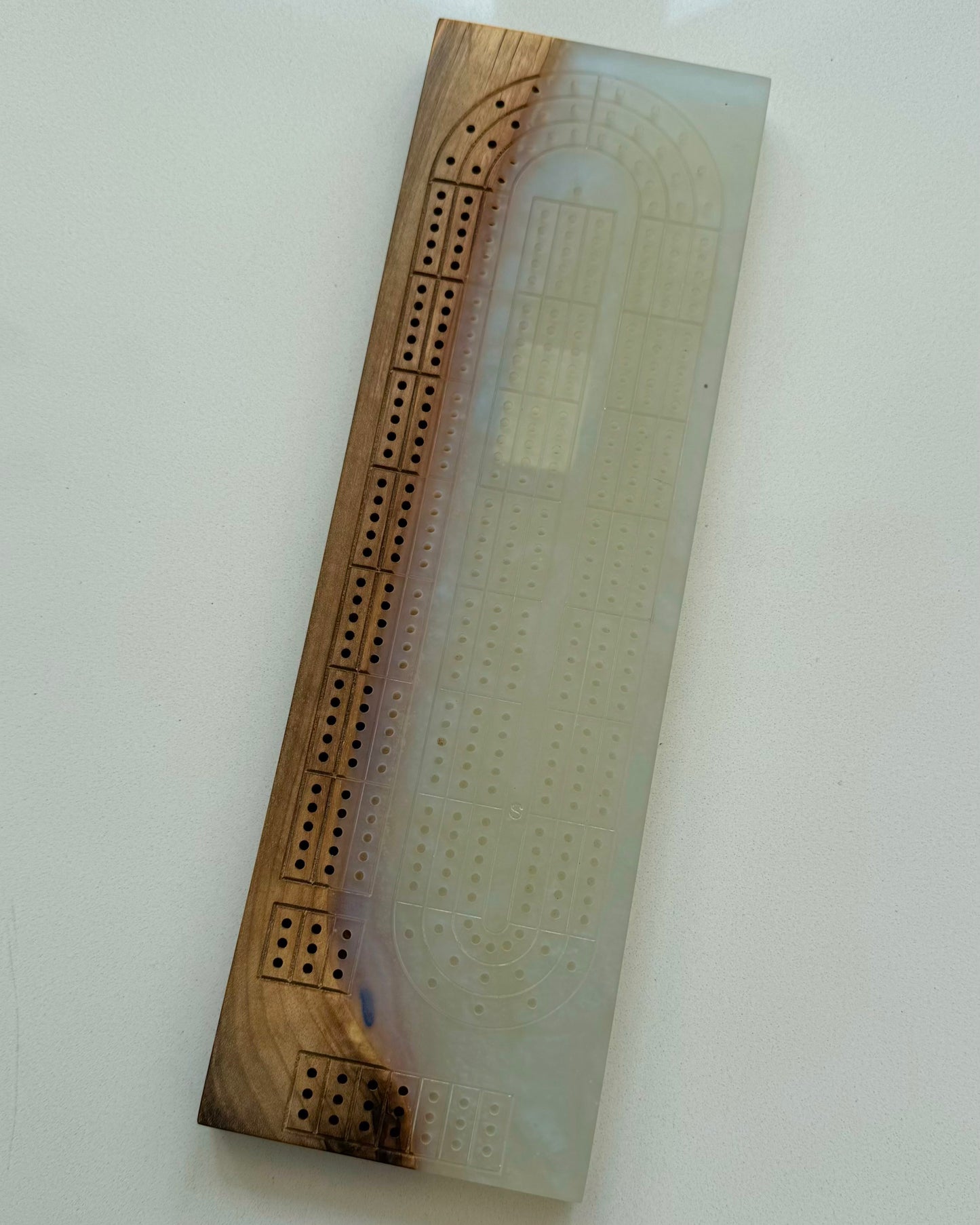 White and Blue Epoxy Crib Board