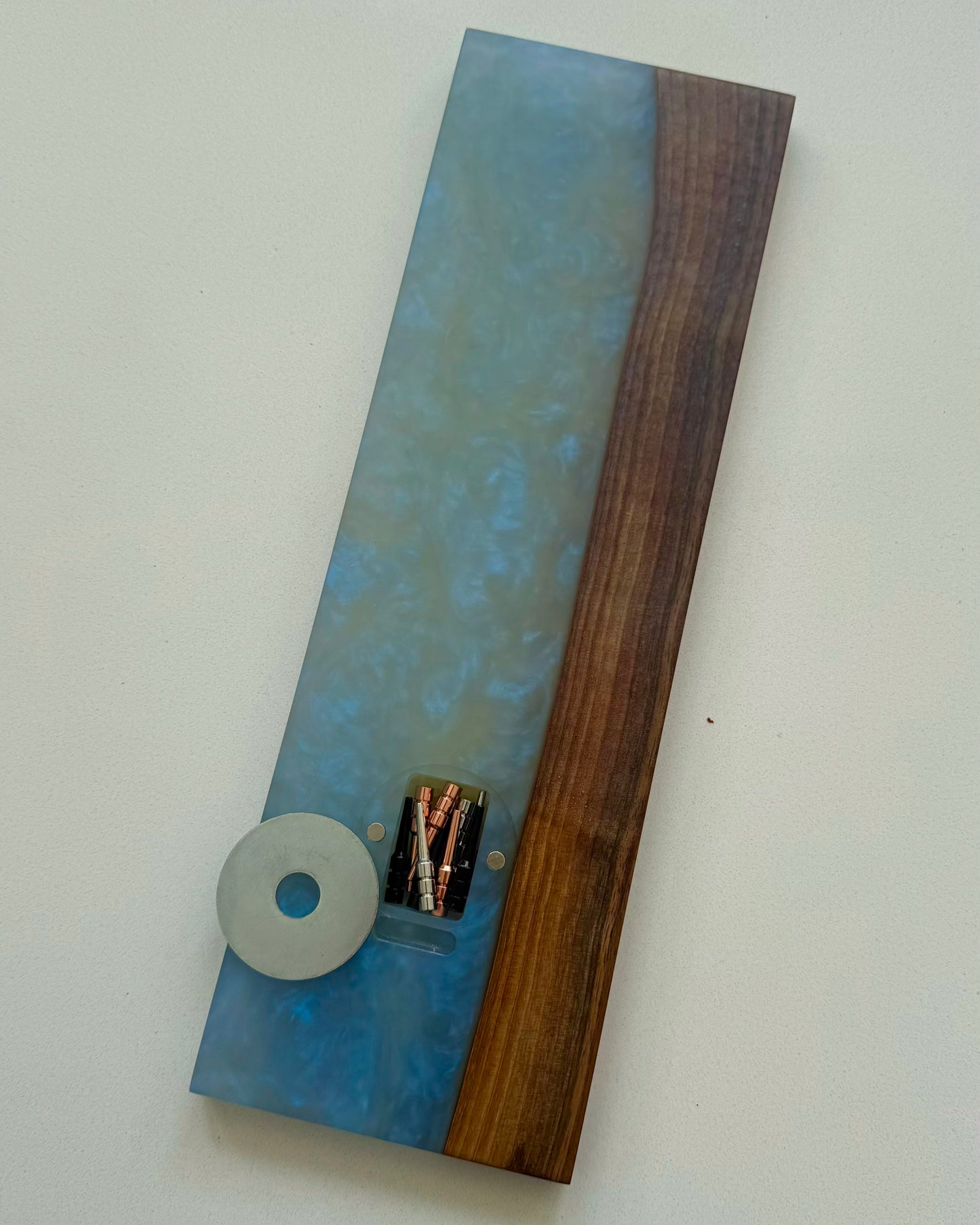 White and Blue Epoxy Crib Board