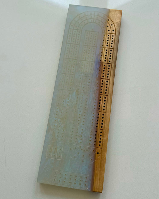 White and Blue Epoxy Crib Board