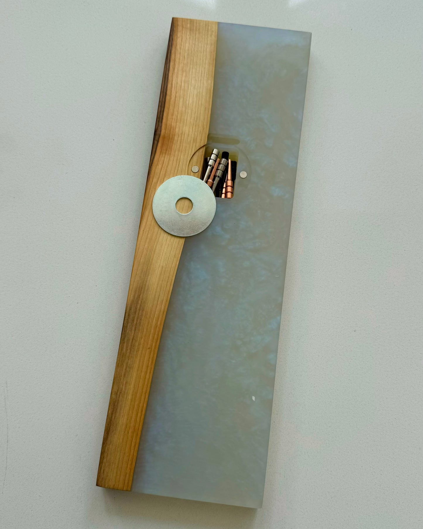 White and Blue Epoxy Crib Board