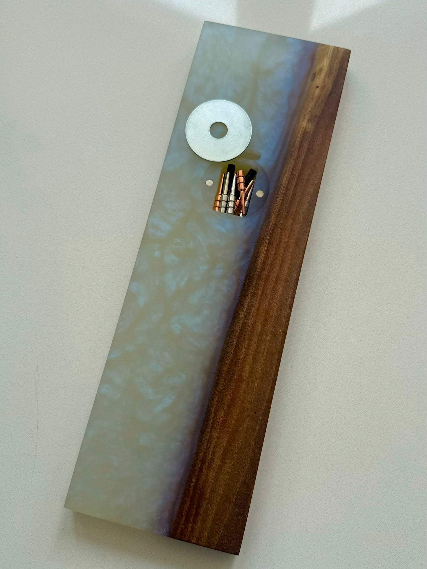 White and Blue Epoxy Crib Board