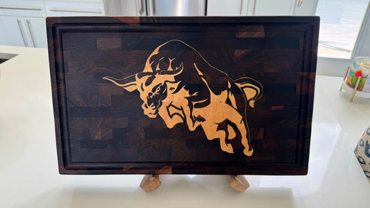 Charging Bison Cutting Board Block