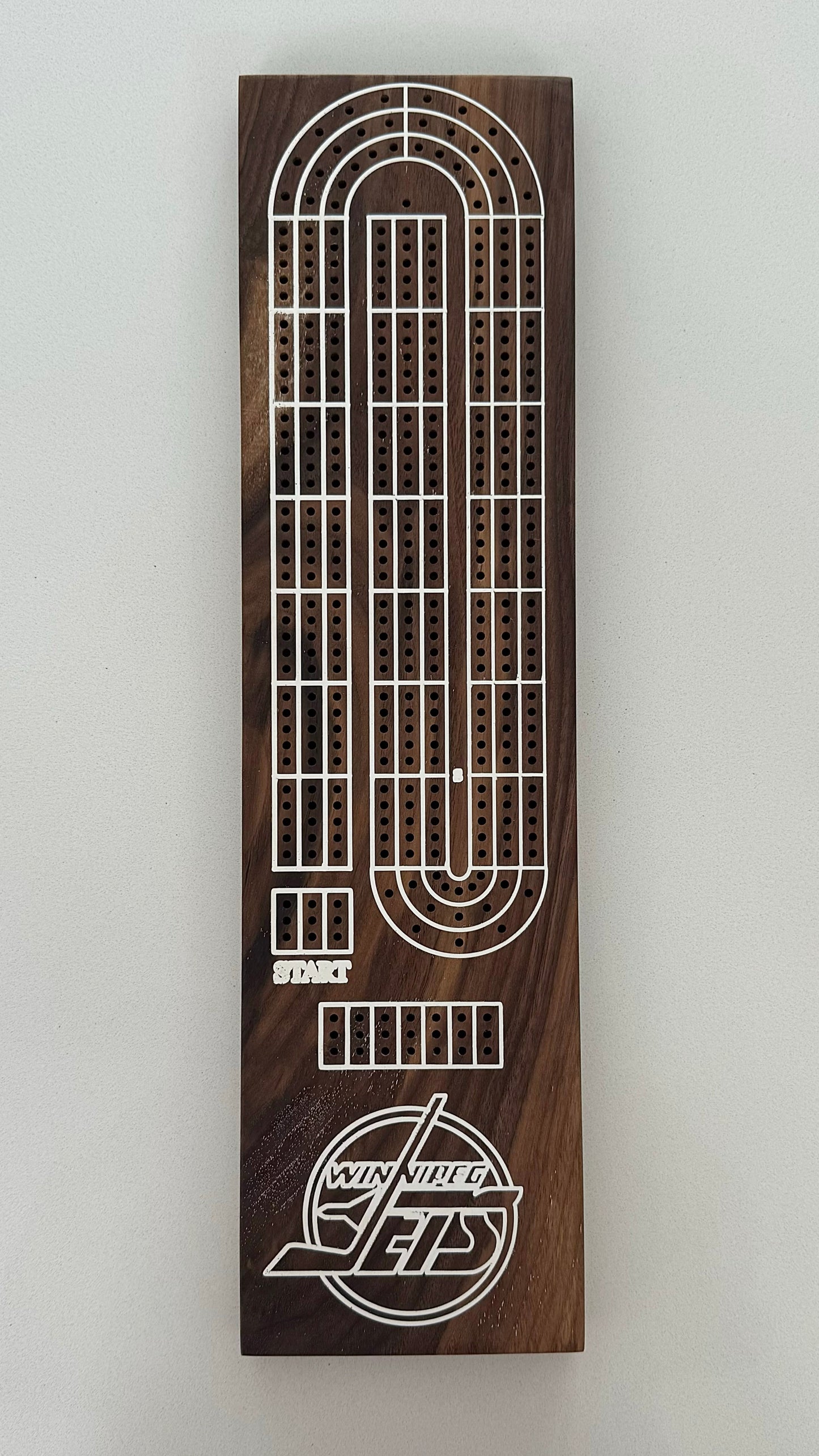 Winnipeg Jets Crib Board with White Epoxy